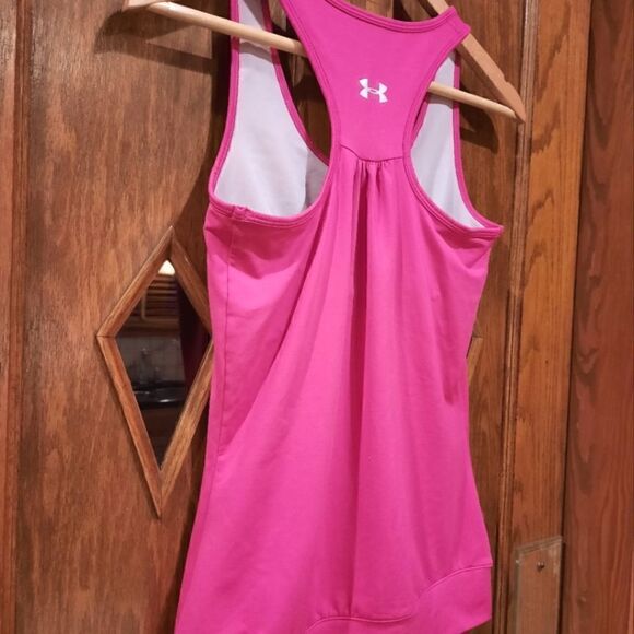 Under Armour Tank Top Shelf Bra Racerback Fushia Barbie - Picture 1 of 8